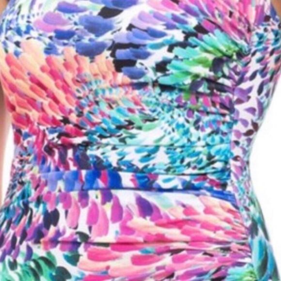 Gottex Ruched Women's Canary Multicolor Convertible One-Piece Swimsuit S… - Picture 13 of 14